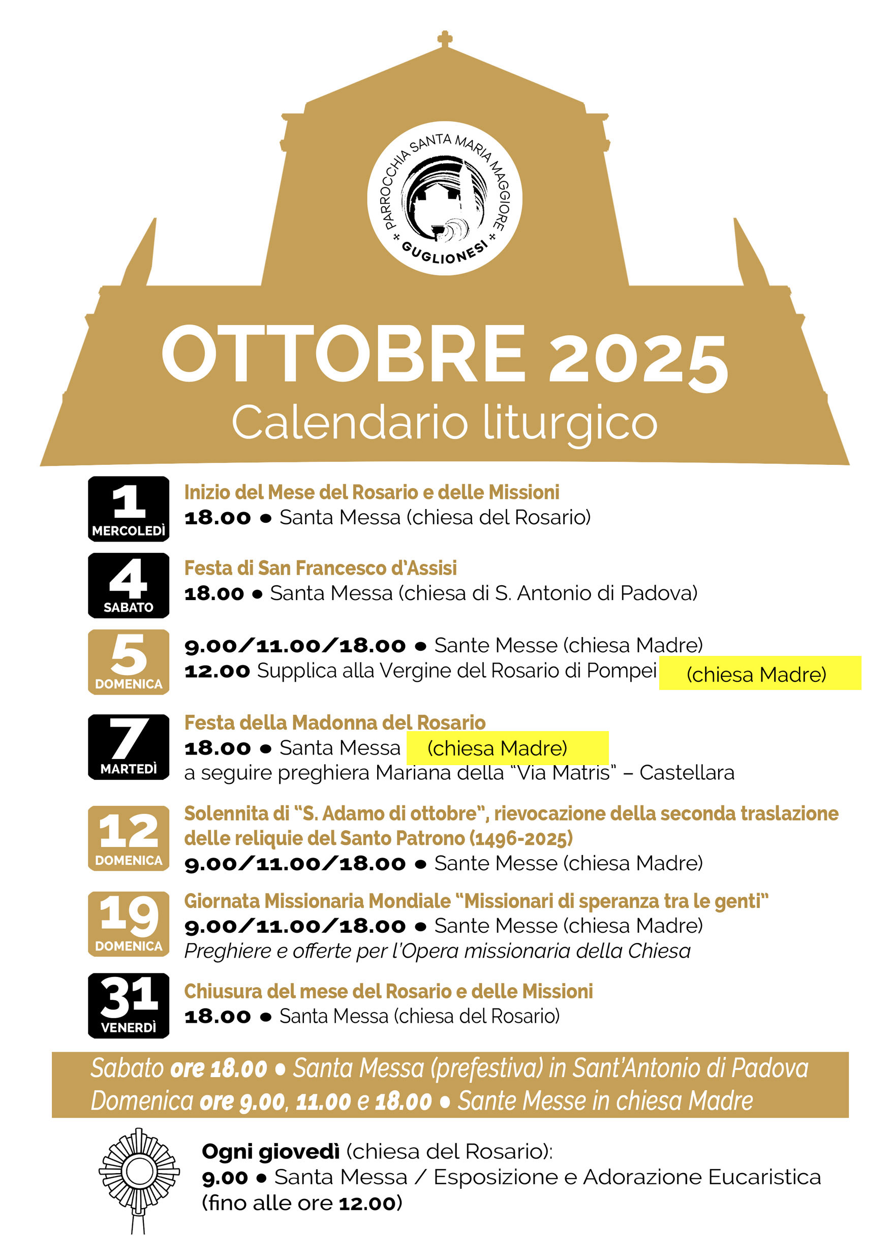 Mese liturgico Ottobre 2025