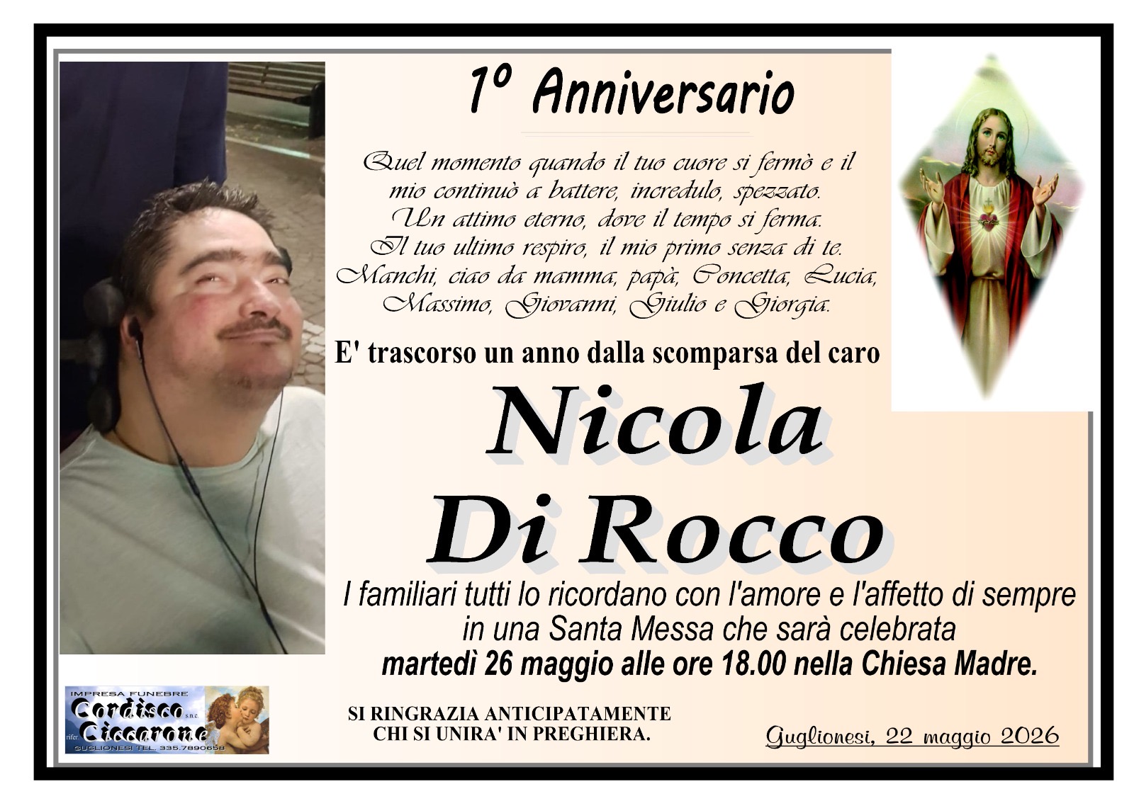 Necrologio Nicola Di Rocco