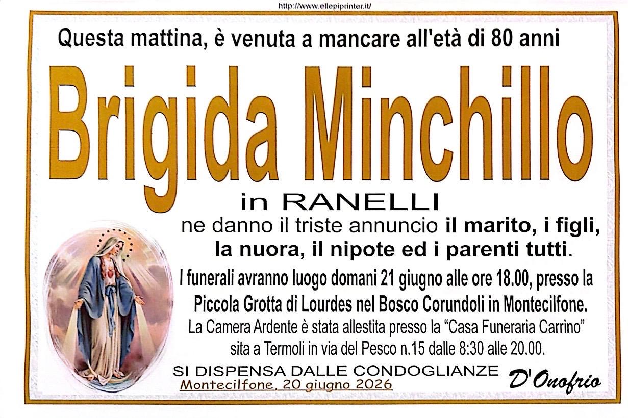 Necrologio Brigida Minchillo