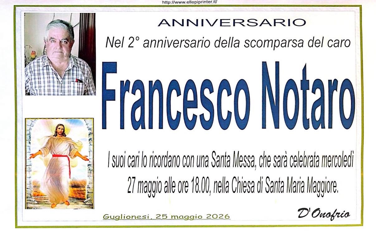 Necrologio Francesco Notaro