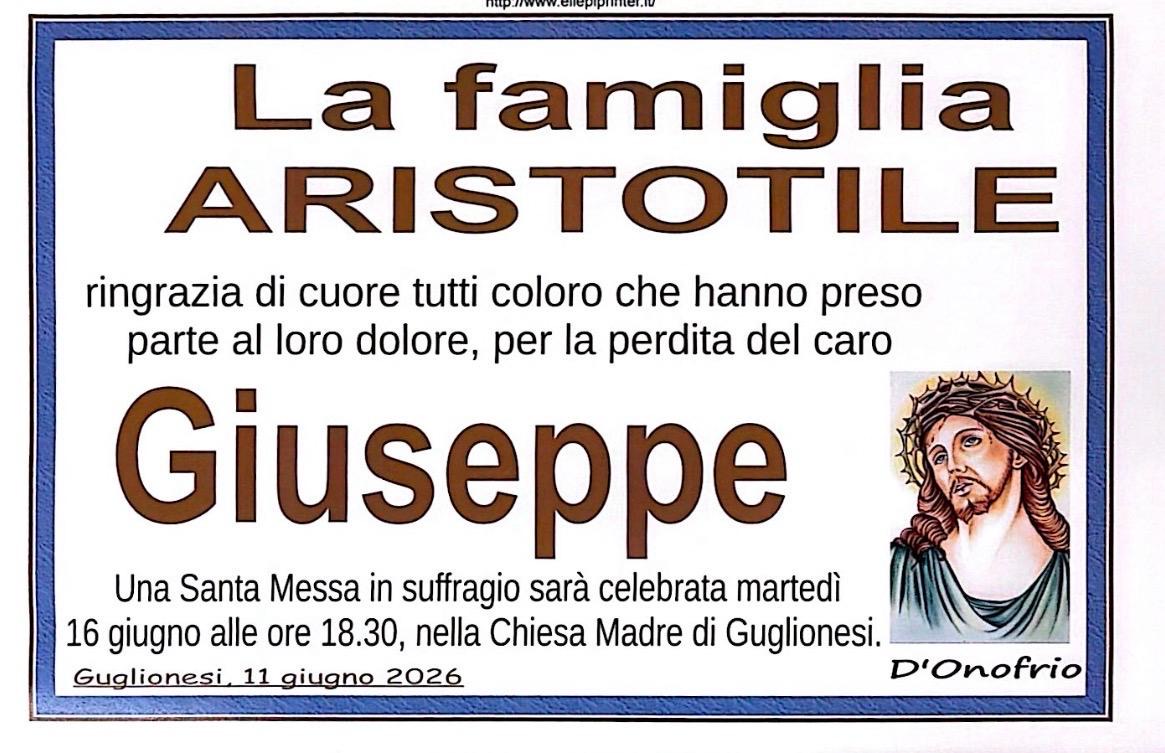 Necrologio Giuseppe Aristotile 