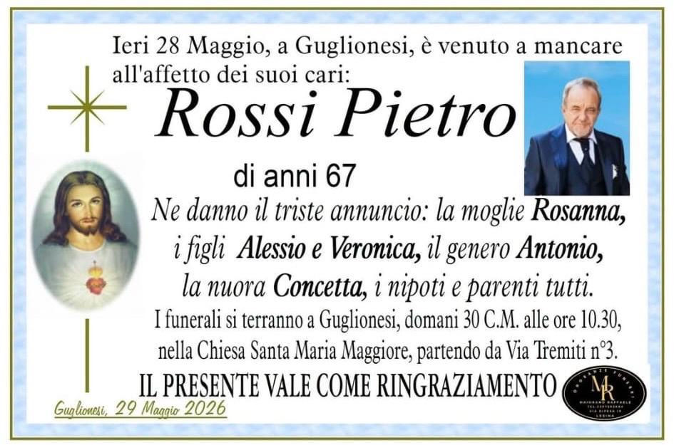 Necrologio Rossi Pietro
