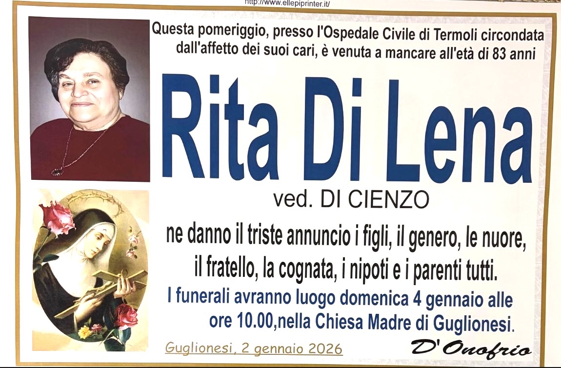 Necrologio Rita Di Lena ved. Di Cienzo
