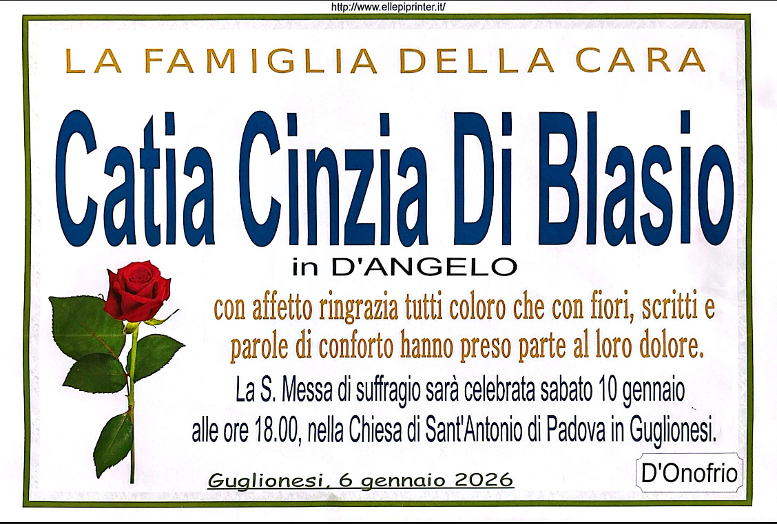 Necrologio Catia Cinzia Di Blasio