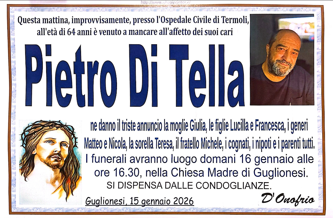Necrologio Pietro Di Tella