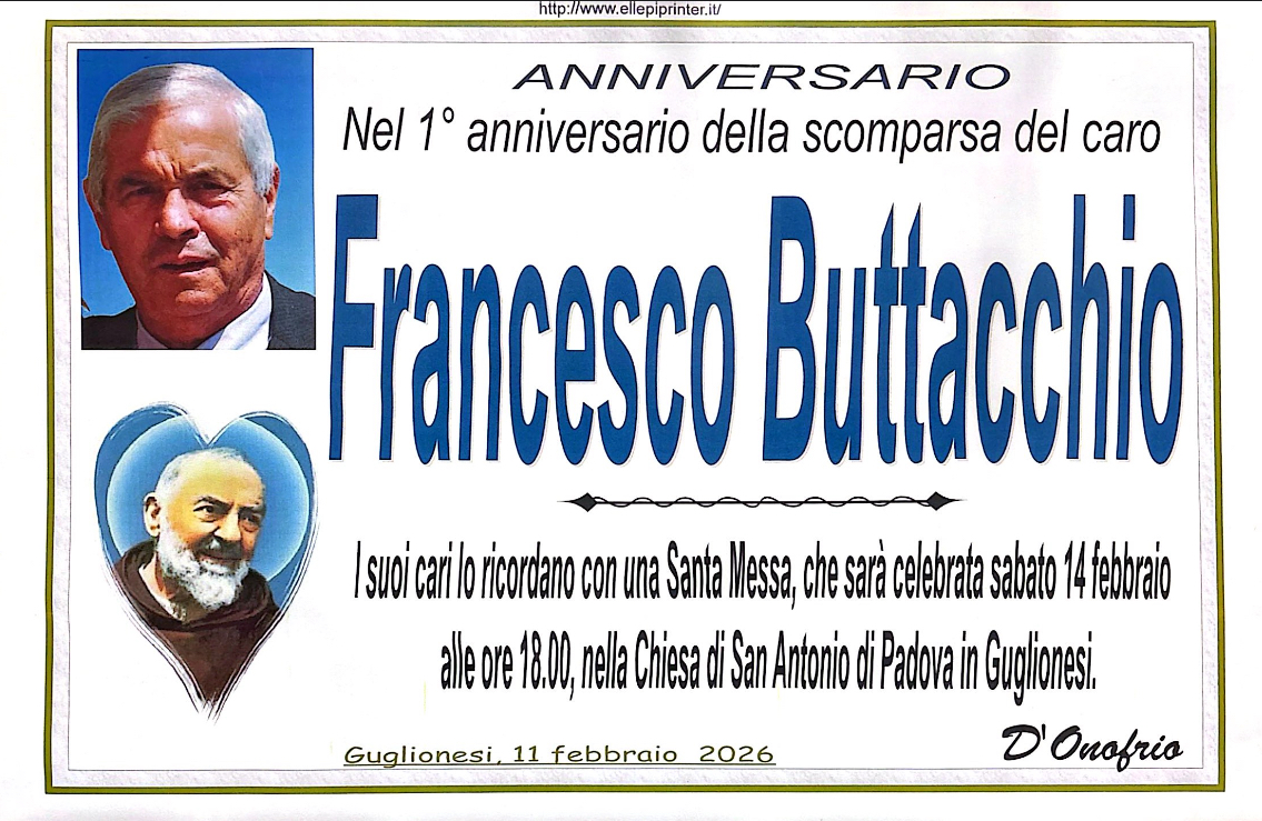 Necrologio Francesco Buttacchio