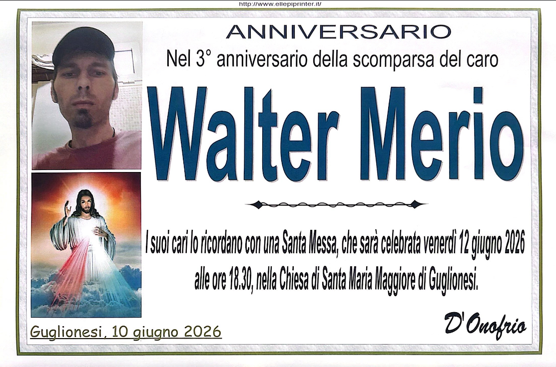 Necrologio Walter Merio
