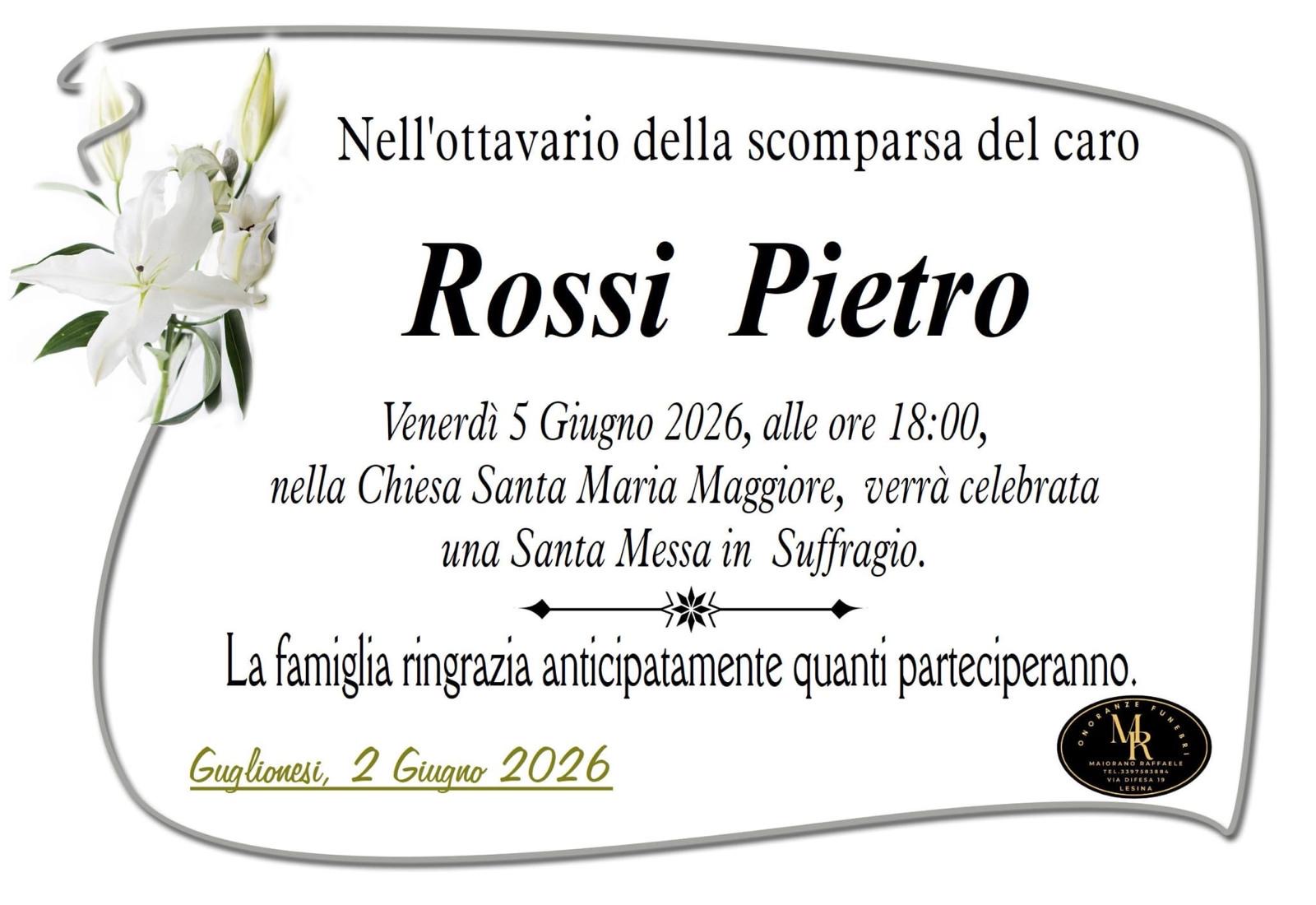Necrologio Rossi Pietro